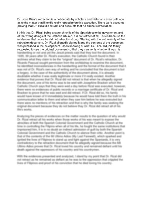did rizal retract|Did Rizal really retracted all his words and deeds about the .